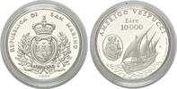 San Marino, 10000 Lire Segelschiff Amerigo Vespucci, -