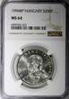 200 Forint HUNGARY Silver 1994  D. Ferenc 1803-1876 NGC MS64 KM# 707 (22)