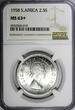 1/2 Shillings South Africa Elizabeth II Silver 1958 2- NGC MS63+ KM# 51 (019)