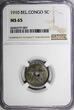 5 Centimes Belgian Congo Albert I 1910  NGC MS65 1st Year Type KM# 17 (007)
