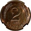 2 Santimi LATVIA Bronze 1939  NGC MS63 RB 1 YEAR TYPE Mint Luster KM# 11.2 (090)