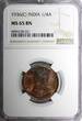 1/4 Anna India-British George V Bronze 1936 (C)  NGC MS65 BN RAINBOW KM#512 (1)