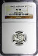 3 Pence AUSTRALIA George VI Silver 1943D  NGC AU58 KM# 37 (011)
