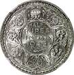 1/2 Rupee India-British George VI Silver 1945 (L)  Small 
