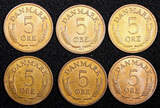 Bronze Denmark Frederik IX  1960-1971 5 Ore UNC .KM# 848.1 RANDOM PICK (1 Coin)