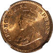 1/12 Anna 1932 India-British George V Bronze 1933 (C)  NGC MS64 RB KM# 509 (047)