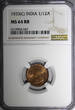 1/12 Anna 1932 India-British George V Bronze 1933 (C)  NGC MS64 RB KM# 509 (047)