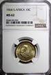 10 Cents South Africa Silver 1964  Jan van Riebeeck NGC MS62 Toned KM# 60 (039)