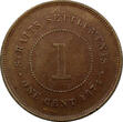 Malaysia 1 Cent Straits Settlements Victoria Copper 1874 H  Choice VF Condition KM# 9 (00) Uncertified