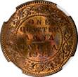 1/4 Anna India-British George V Bronze 1935 (C)  NGC MS64 RB KM# 512 (016)