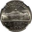 400 Reis BRAZIL Oswaldo Cruz Copper-Nickel 1937  NGC MS64 KM# 539 (030)