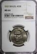 400 Reis BRAZIL Oswaldo Cruz Copper-Nickel 1937  NGC MS64 KM# 539 (028)