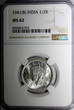 1/2 Rupee India-British George VI Silver 1941 (B)  Bombay NGC MS62 KM# 551 (033)