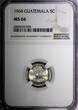 5 Centavos GUATEMALA Silver 1964  NGC MS66 GEM BU MINT LUSTER KM# 261 (028)