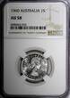 1 Shilling AUSTRALIA Elizabeth II Silver 1960  NGC AU58 KM# 59 (035)