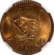 United Kingdom 1943 Farthing 1943 Great Britain George VI Bronze  NGC MS64 RB KM# 843 (16)