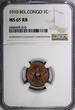 1 Centime Belgian Congo Copper 1910  NGC MS65 RB TOP GRADED BY NGC KM# 15 (010)