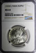 Rupee India-British George V Silver 1920 (C)  NGC MS63 Calcutta Mint KM# 524 (6)