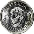 1 Shilling AUSTRALIA Elizabeth II Silver 1960  NGC AU58 KM# 59 (035)