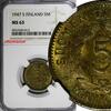 Finland 5 Markkaa Finland Brass 1947 S NGC MS63 1 GRADED HIGHEST KM# 31a (013) -