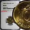 Finland 10 Penniä Finland Aluminium-Bronze 1965 S 10 Penniä NGC MS66 TOP GRADED KM# 46 (057) -