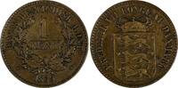 1 Cent Danish West Indies Frederik VII Bronze 1859 Brown Mint-216,000 KM# 63(9) -
