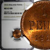 Finland 1 Penni Finland Russian Tsar Nicolas II 1913 NGC MS63 RB RED KM# 13 (159) -