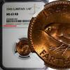 United Kingdom Great Britain George VI Bronze   NGC MS65 RB RED TONING KM# 843 (43) 1945 Farthing 1945 NGC MS65 RB RED TONING KM