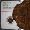 Italy 1 Centesimo Italy Umberto I Copper 1900-R NGC MS65 RB TOP GRADED KM# 29 (238) -