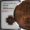 San Marino 10 Centesimi San Marino 1936 R NGC MS65 RB Lowest Mintage -300,000 KM# 13 (251) -