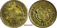 Costa Rica 5 Centimos COSTA RICA Brass 1936 ''GCR'' Right of stars UNC KM# 151 (15 278) -