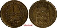 1 Cent Danish West Indies Frederik VII Bronze 1859 Mintage-216,000 KM# 63 (344) -