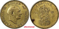 Denmark 1 Krone 1953 Denmark Aluminum-Bronze 1953 N  Mintage 573,000 KM#... 7.45 £  +  11.17 £ shipping