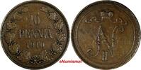 Finland 10 Pennia Finland Nicholas II Copper 1910 Mintage-241,000 KM# 14 (14 871) -