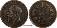 Italy 10 Centesimi Italy Vittorio Emanuele II Copper 1862 M Milano Mint KM# 11.1 (325) -