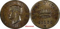 Italy ITALY Kingdom of Napoleon Copper 1808 M SOLDO aUNC SCARCE C#3.2 (11 213) -