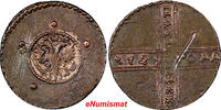 Russian Federation Russia Peter II Copper 1729 МД   B-21,Diakov-7.KM# 165 (8547) 5 Kopeks 1729 Uncertified