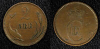 Denmark Bronze 1902 Denmark Christian IX  1902 VBP 2 Ore KM# 793.2 (22 4... 5.96 £  +  11.17 £ shipping