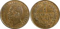 Italy ITALY Vittorio Emanuele II Copper 1861 M Centesimo UNC KM# 1.1 (23 903) -