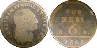 Italy Italian States NAPLES Ferdinando IV Copper 1801 P AP 6 Tornesi 34mm KM# 229 (4) -