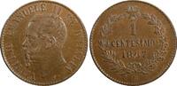 Italy ITALY Vittorio Emanuele II Copper 1867 M Centesimo UNC KM# 1.1 (23 905) -