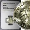 Guatemala 10 Centavos GUATEMALA Silver 1964 NGC MS66 GEM BU LUSTER KEY DATE KM# 262 (024) -
