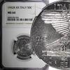 Italy 50 Centesimi Italy Victor Emmanuel III 1942 R NGC MS64 TOP GRADED KM# 76b (4) -