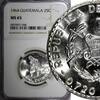 Guatemala 25 Centavos GUATEMALA Silver 1964 NGC MS65 GEM BU LAST YEAR KM# 263 (048) -