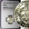 Guatemala 10 Centavos GUATEMALA Silver 1964 NGC MS64 LUSTER KEY DATE KM# 262 (023) -