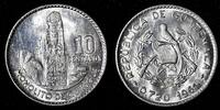 Guatemala 10 Centavos GUATEMALA Silver 1961 ch.UNC Mint Luster KM# 262 (27 828) -
