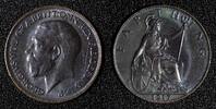 1917 Farthing 1917 United Kingdom Great Britain George V  Bronze   Dark finish  KM# 808.1  ( 28 017) Uncertified