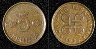Finland 5 Penniä 1963 Finland Copper 1963 5 Penniä 1st Year Type KM# 45 ... 3.69 £  +  11.17 £ shipping