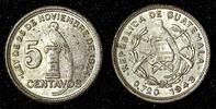 5 Centavos 1943 Guatemala Guatemala Silver 1943   Philadelphia Mint UNC KM# 238.2 (28 124) unz