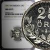 25 Öre Sweden Gustaf V Silver PROOF 1917 W  NGC MS65 PL TOP GRADED KM# 785 (10)